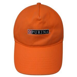 PURINA Snapback Hat Orange One Size Adjustable Embroidered 6 Panel Head Start